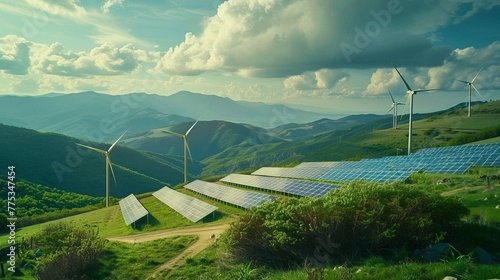 the development of renewable energy technologies, such as solar and wind power.  photo