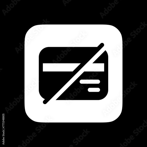 Editable block card, no card payment vector icon. Part of a big icon set family.  Finance, business, investment, accounting. Perfect for web and app interfaces, presentations, infographics, etc