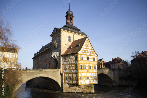 Old town hall in the historical center of Bamberg 17.12.2023