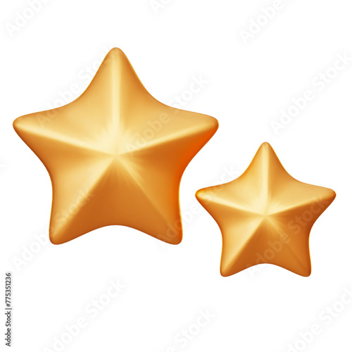 PNG 3D Stars icon isolated on a white background