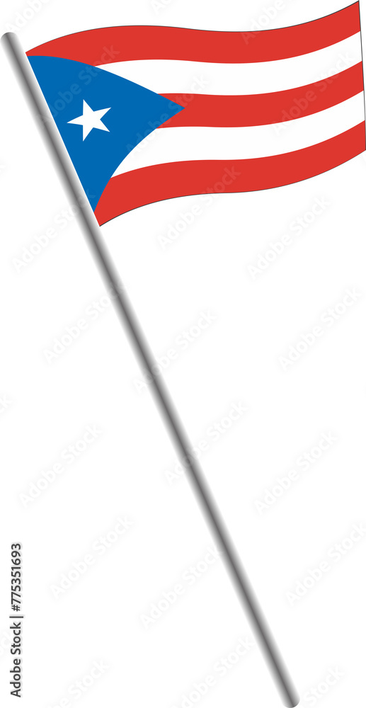 Fototapeta premium PUERTO RICO FLAG MINIATURE, ABSTRACT SHAPE