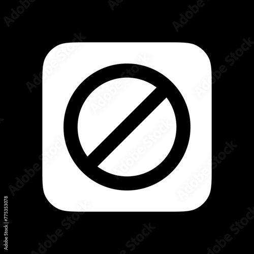 Editable vector stop prohibitions block icon. Part of a big icon set family. Perfect for web and app interfaces, presentations, infographics, etc