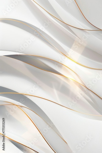 Luxury gold background. Elegant abstract white background with golden lines and waves for design