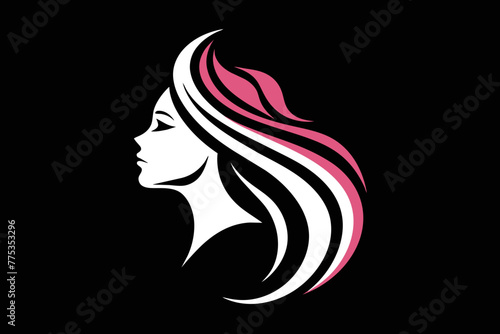 IIntroducing our sleek logotype featuring the silhouette of a woman's profile
