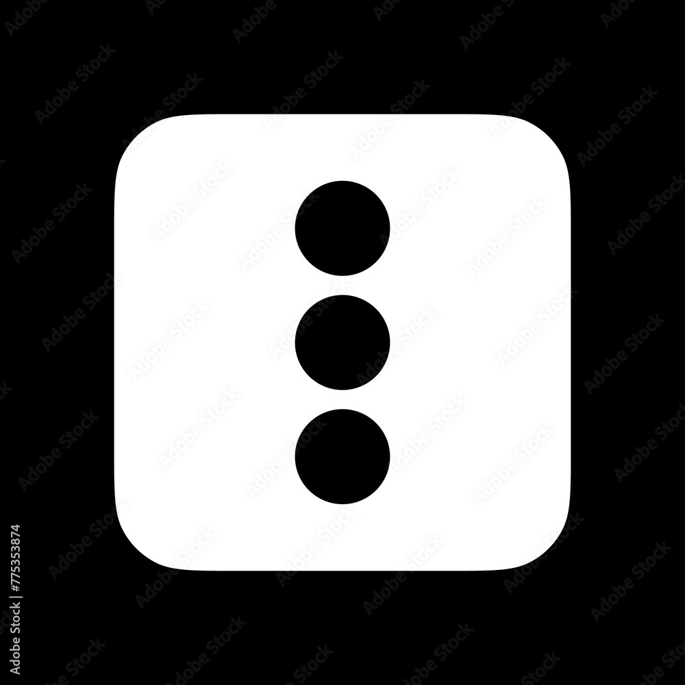 Vector vertical ellipsis menu icon. Black, white background. Perfect for app and web interfaces, infographics, presentations, marketing, etc. Vector vertical ellipsis menu icon. Black, white background. Perfect for app and web interfaces, infographics, presentations, marketing, etc.