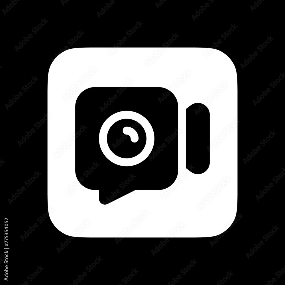Vector video call, video camera icon. Black, white background. Perfect for app and web interfaces, infographics, presentations, marketing, etc. Vector video call, video camera icon. Black, white background. Perfect for app and web interfaces, infographics, presentations, marketing, etc.