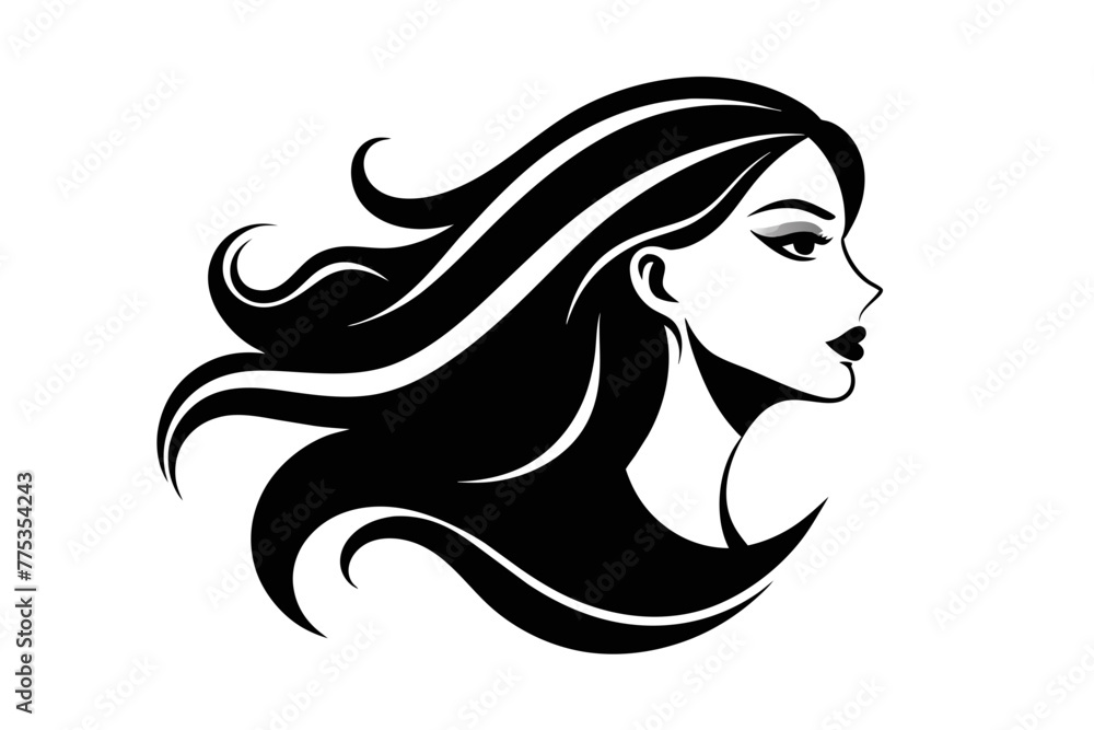 Introducing our captivating profile of a woman logo Introducing our captivating profile of a woman logo