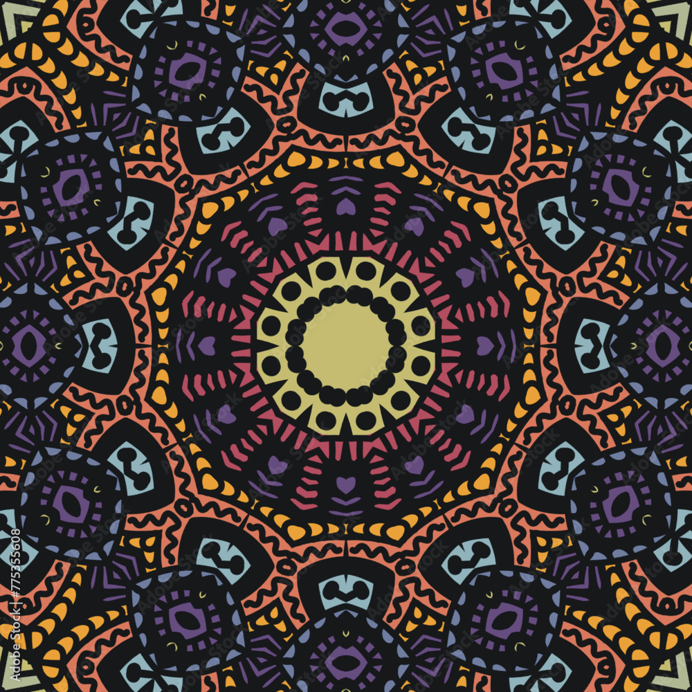 Patrón sin costuras mandalas abstractos colores - estampas - fondos - formas Patrón sin costuras mandalas abstractos colores - estampas - fondos - formas