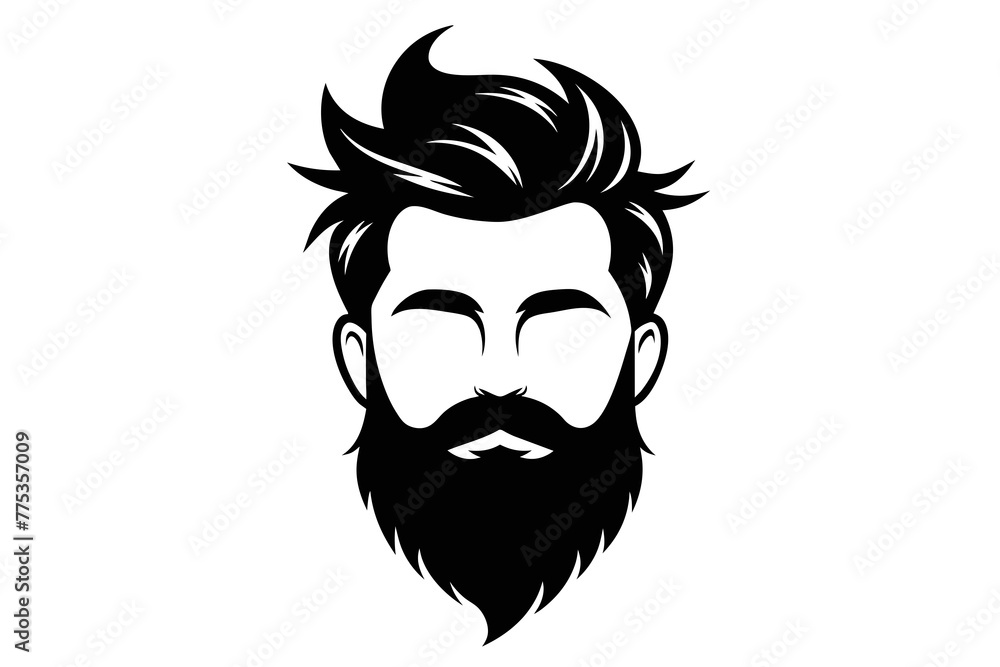Silhouette color image Iconic Men's Beard and Hairstyle Set Perfect for Barber Shops, Haircuts, and Men's Fashion white background Silhouette color image Iconic Men's Beard and Hairstyle Set Perfect for Barber Shops, Haircuts, and Men's Fashion white background