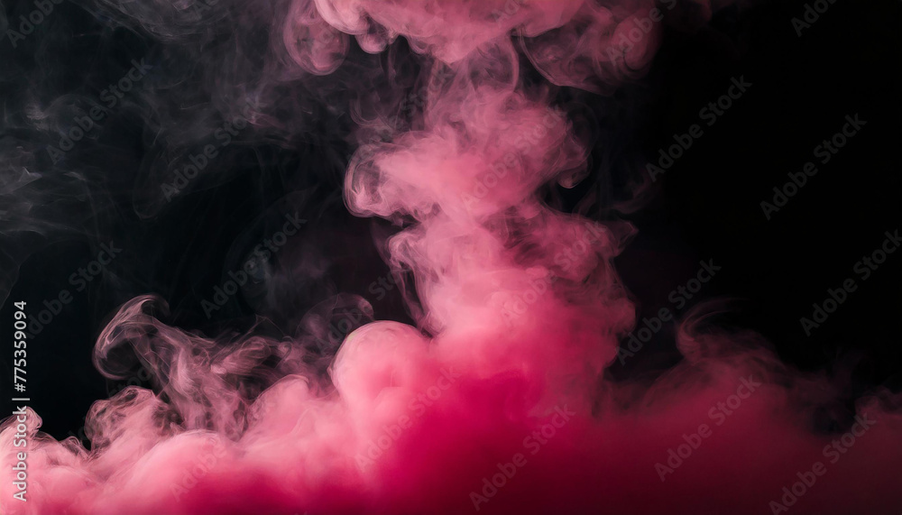 Motion pink explosion smoke, fluid splash vapor cloud, ink in water, texture art black background Motion pink explosion smoke, fluid splash vapor cloud, ink in water, texture art black background