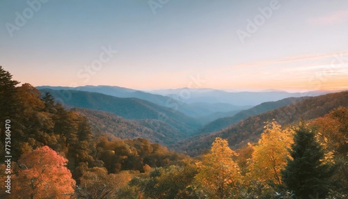 nature blue ridge mountains illustration forest autumn tree fall travel outdoor nature blue ridge mountains