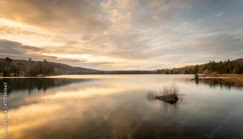 peaceful lake dusk