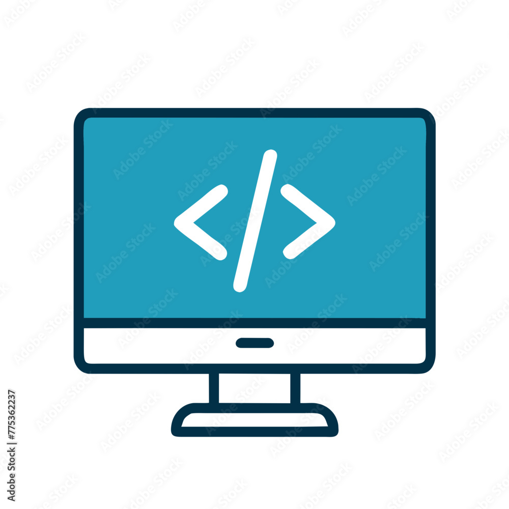 Programming Code Icon - Software Development & Coding Concept Symbol Programming Code Icon - Software Development & Coding Concept Symbol