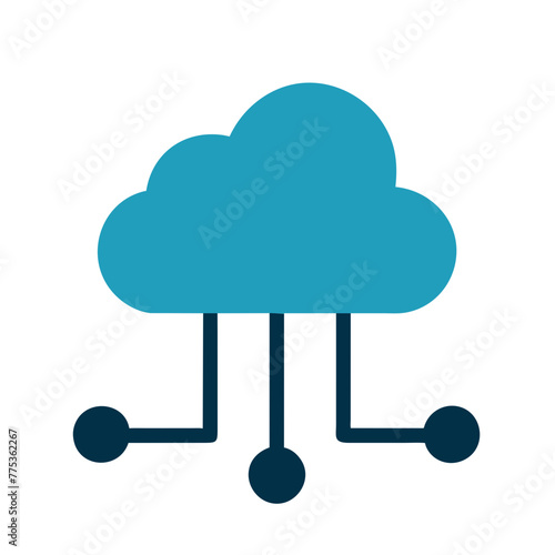 Cloud Computing Icon: Network Service Cyberspace Online Storage System Hosting Web Technology
