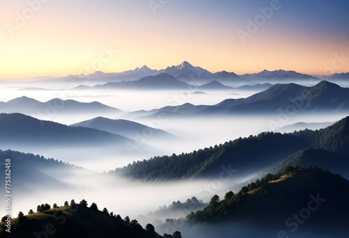Fantasy Invigorating Morning Sunrise Over A Misty(4) © Zara