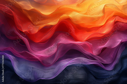 Creative bright colors wavy fabrics. Abstract background, textured canvas.