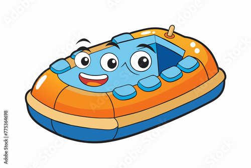 raft car vector illustration