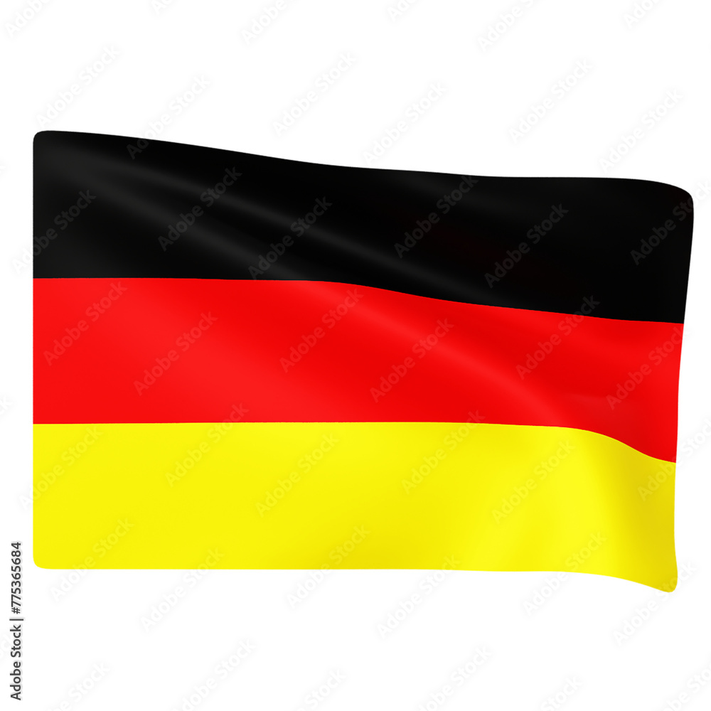 PNG 3D Flag of Germany icon isolated on a white background PNG 3D Flag of Germany icon isolated on a white background