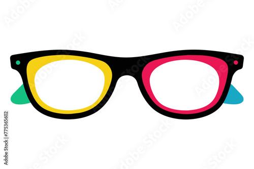 silhouette color image, LensDirect glasses, white background 