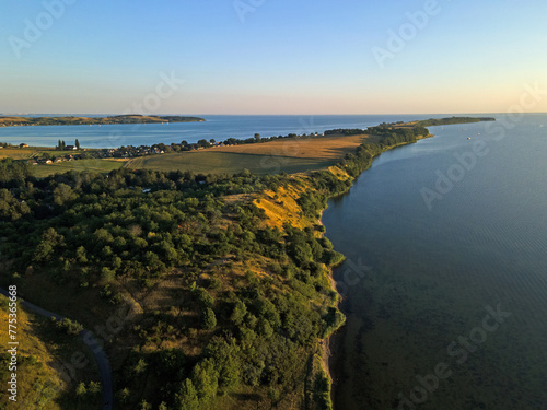 Aerial view of coast on the Island of Rugen in Mecklenberg Vorpommern Germany photo