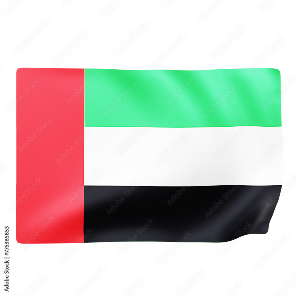 PNG 3D Flag of the United Arab Emirates icon isolated on a white background