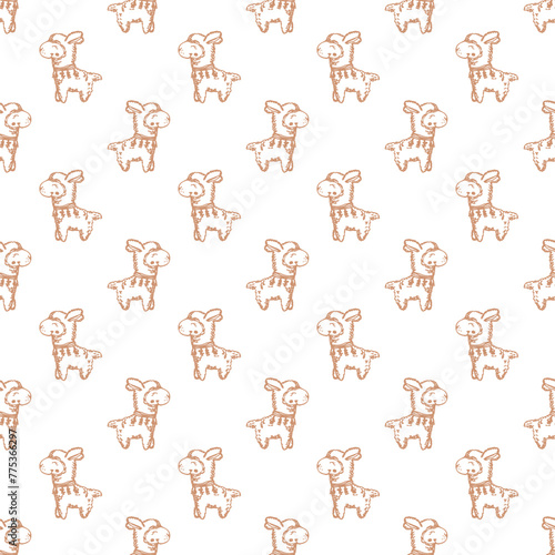 Seamless vector pattern with lamas 