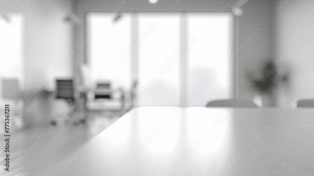 Fototapeta premium Mysterious silhouette amidst white-clear office blur - abstract corporate atmosphere concept