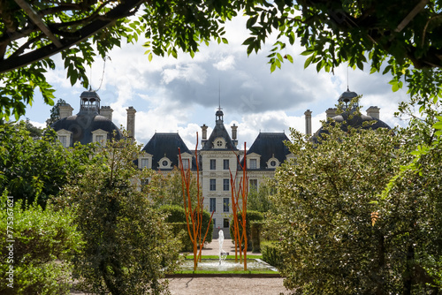 grey slate roofed castle chateau