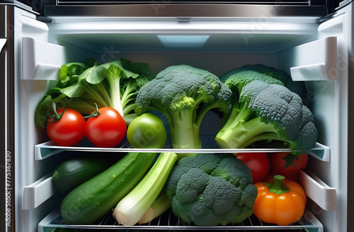 fresh vegetables in a refrigerator
