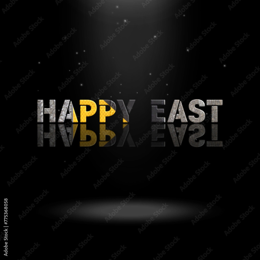 3d graphics design, Happy East text effects