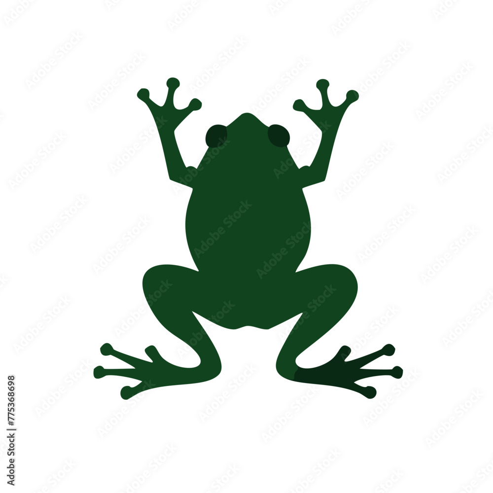 Fototapeta premium Amazonian frog vector, vectorized image of frog for graphic design and logos for stikers, with details of branches, vectorized frog to design sports t-shirts