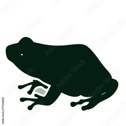 Amazonian frog vector, vectorized image of frog for graphic design and logos for stikers, with details of branches, vectorized frog to design sports t-shirts