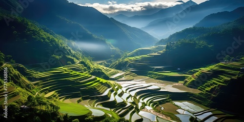 Beautiful View from Above: Breathtaking Banaue Rice Terraces Landscape!  photo