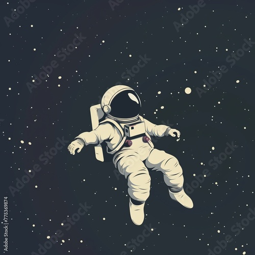 cartoon astronaut in space