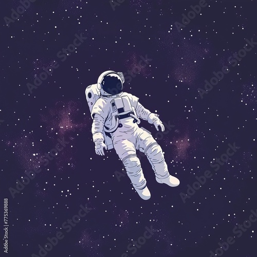 cartoon astronaut in space