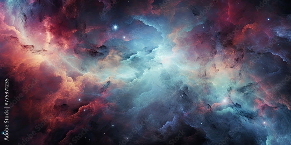 ultra-detailed nebula abstract wallpaper, depicting a mesmerizing cosmic scene filled with vibrant colors and intricate patterns. Swirling clouds of gas and dust dance across the canvas, 