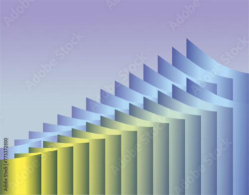 composition of planes and geometric shapes with gradations of several matching colors to support visual design needs