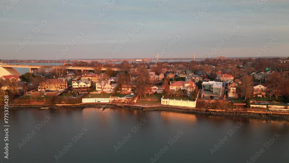 Aerial Landscape View of Waterfront Mansions Aerial Landscape View of Waterfront Mansions