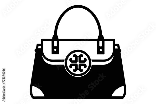 silhouette color image,Tory Burch handbag , white background