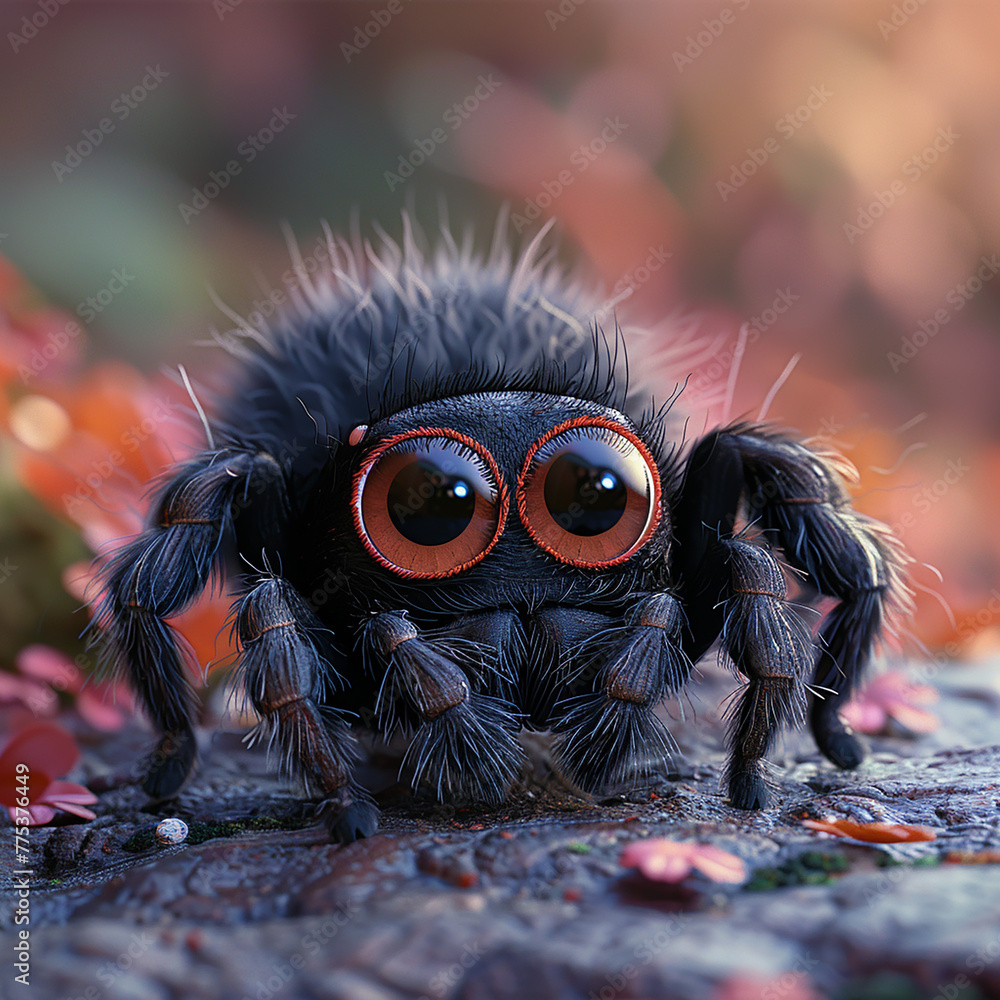 3d cute spider character, generative ai 3d cute spider character, generative ai