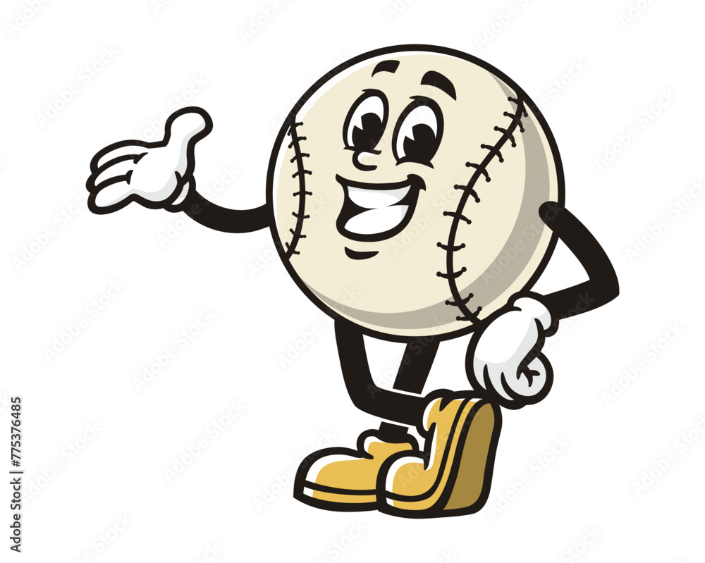 smiling Baseball cartoon mascot illustration character vector clip art hand drawn smiling Baseball cartoon mascot illustration character vector clip art hand drawn