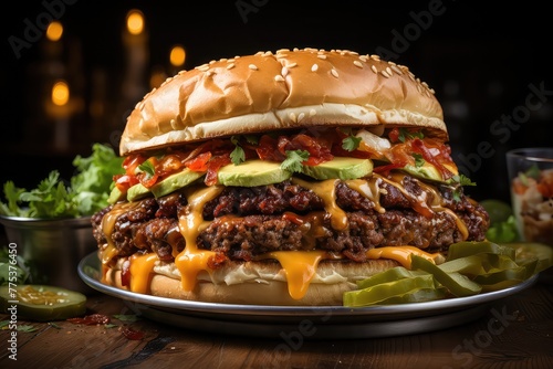 juicy burger patty topped with flavorful chili. Layers of heat, cheese, and savory thrill. Nestled in a soft bun, a taste explosion. Comfort food at its best, a chili burger devotion 