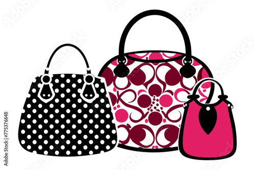 silhouette color image,Vera Bradley handbag , white background
