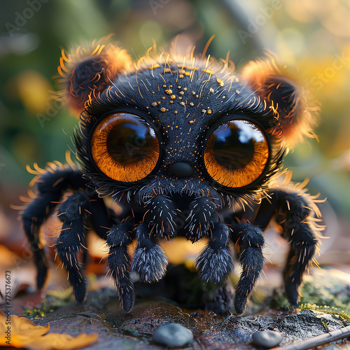 3d cute spider character, generative ai © ShAhZaIb