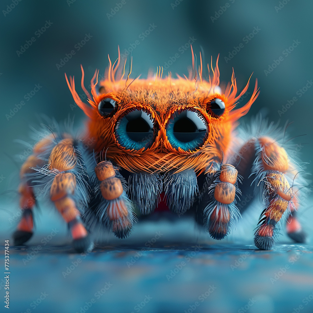 3d cute spider character, generative ai 3d cute spider character, generative ai