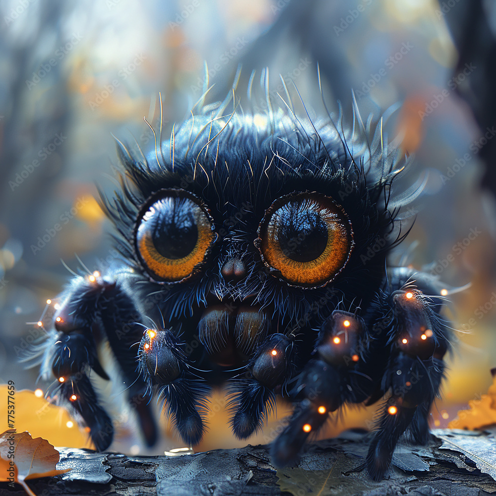 3d cute spider character, generative ai 3d cute spider character, generative ai