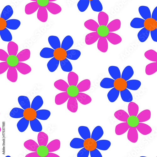 Pattern con margherite colorate