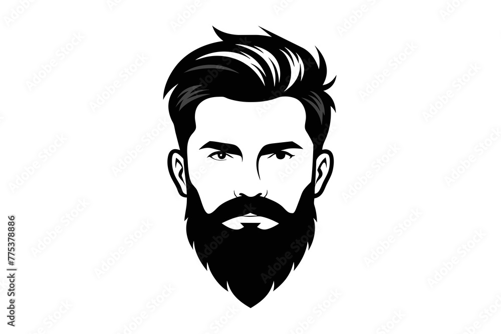 Silhouette Iconic Men's Beard and Hairstyle Set Perfect for Barber Shops, Haircuts, and Men's Fashion white background Silhouette Iconic Men's Beard and Hairstyle Set Perfect for Barber Shops, Haircuts, and Men's Fashion white background