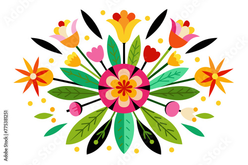 Silhouette Vibrant Blossoms Captivating Abstract Spring Flower Illustration