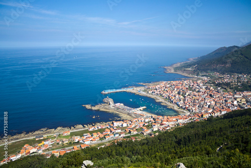 Panoramic aerial view of La Guardia, Galicia, Spain